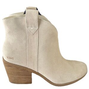 TOMS Constance Suede Booties Light Sand Round Toe Size 9
